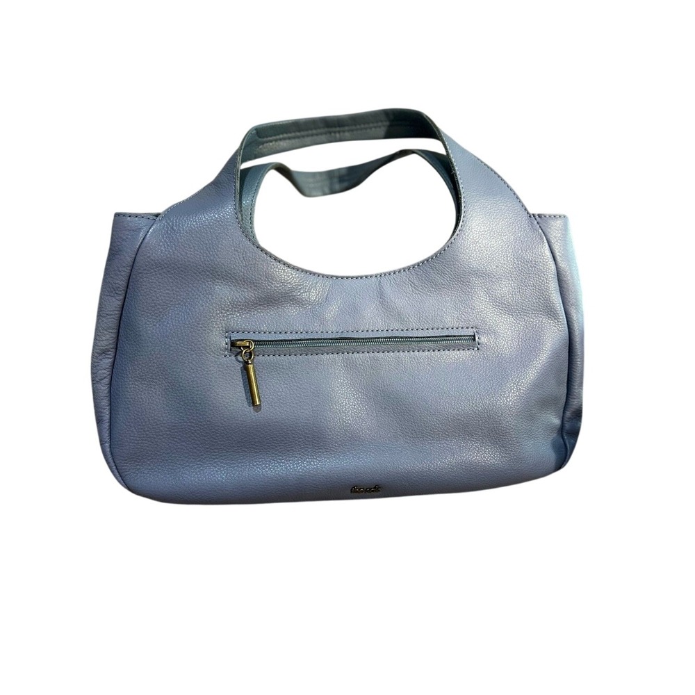 The Sak Rylan Medium Leather Satchel Bag Slate Blue Euc